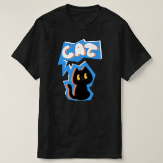 Zwarte Kat tekening T-shirt