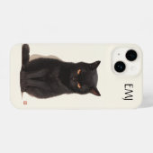 Zwarte kat telefoonhoesje |  iPhone hoesje (Achterkant horizontaal)