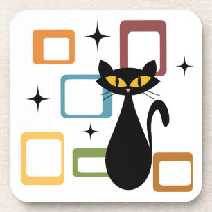 Zwarte kat uit de middeleeuwen bier onderzetter
