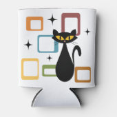 Zwarte kat uit de middeleeuwen blikjeskoeler (Voorkant)