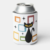 Zwarte kat uit de middeleeuwen blikjeskoeler (Blikje Achterkant)