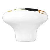 Zwarte kat uit de middeleeuwen keramische knop (Zijkant)