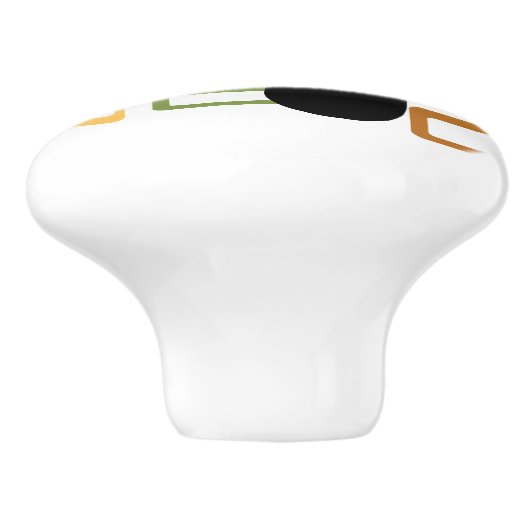 Zwarte kat uit de middeleeuwen keramische knop (Zijkant)