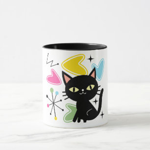 Zwarte kat uit de middeleeuwen mok