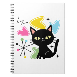 Zwarte kat uit de middeleeuwen notitieboek