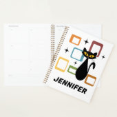 Zwarte kat uit de middeleeuwen planner (Display)