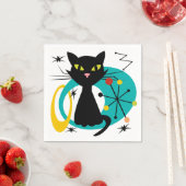 Zwarte kat uit de middeleeuwen servet (Insitu)