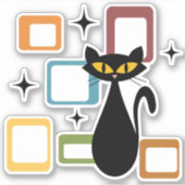 Zwarte kat uit de middeleeuwen sticker (Voorkant)
