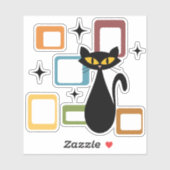 Zwarte kat uit de middeleeuwen sticker (Vel)