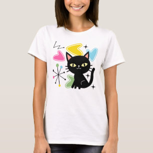 Zwarte kat uit de middeleeuwen t-shirt