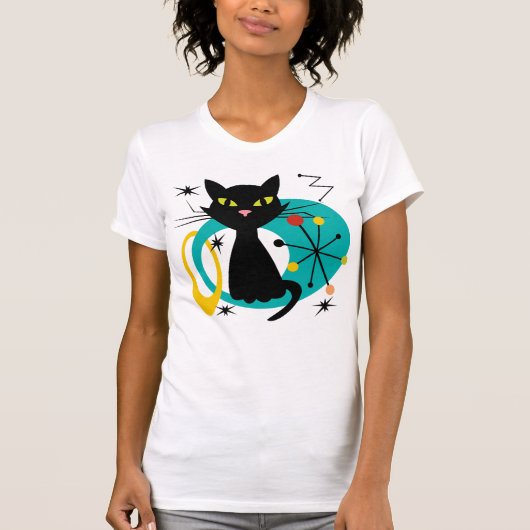 Zwarte kat uit de middeleeuwen t-shirt (Voorkant)