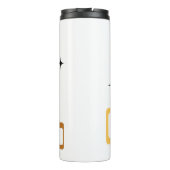 Zwarte kat uit de middeleeuwen thermosbeker (Achterkant)