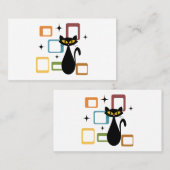 Zwarte kat uit de middeleeuwen visitekaartje (Voorkant / Achterkant)