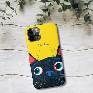 Zwarte kat uit nieuwsgierigheid iPhone 11 pro hoesje