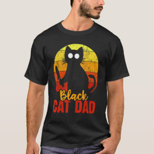 Zwarte Kat Vader Halloween Gruwelijke Mes Bloederi T-shirt
