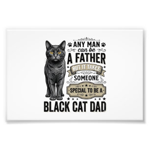 Zwarte Kat Vader Vintage Gravure T-Shirt Ontwerp_1 Foto Afdruk