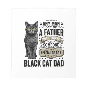 Zwarte Kat Vader Vintage Gravure T-Shirt Ontwerp_1 Notitieblok