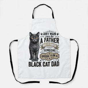 Zwarte Kat Vader Vintage Gravure T-Shirt Ontwerp_1 Schort