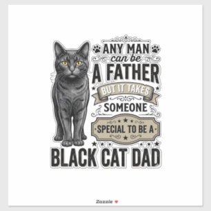 Zwarte Kat Vader Vintage Gravure T-Shirt Ontwerp_1 Sticker