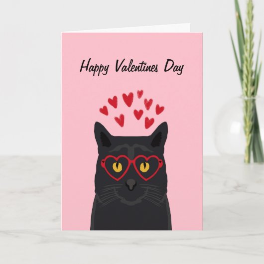 Zwarte Kat Valentijnse Kaart Liefde Katten (Voorkant)