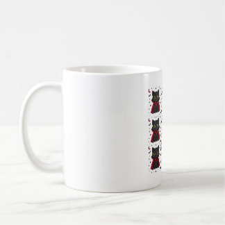 Zwarte Kat Vampier Cape Halloween Patroon Koffiemok