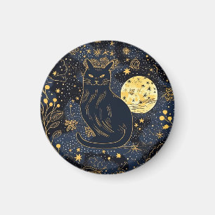 Zwarte kat van de Starry Skies Magnet Magneet