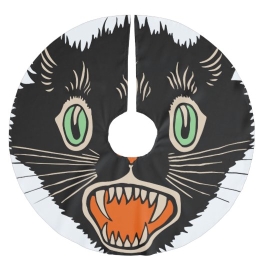  zwarte kat van Halloween Scared Kerstboom Rok (Voorkant)