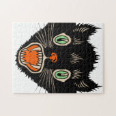  zwarte kat van Halloween Scared Legpuzzel (Horizontaal)