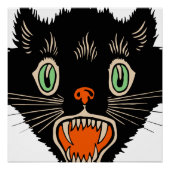 zwarte kat van Halloween Scared Perfect Poster (Voorkant)