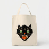 zwarte kat van Halloween Scared Tote Bag
