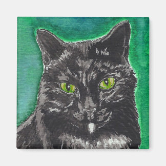 Zwarte kat vierkante magneet