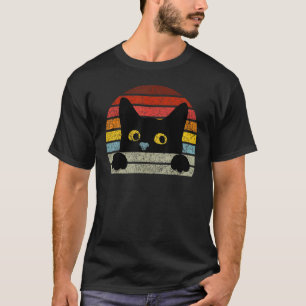 Zwarte Kat Vintage Stijl Voor Kattenliefhebber, Ka T-shirt