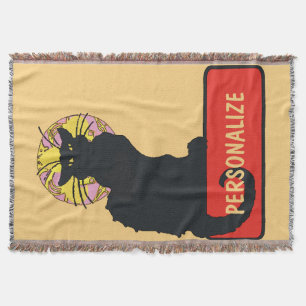 Zwarte Kat, voeg tekst toe, Blanket met schroefdra Deken
