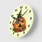 zwarte kat wandklok ronde klok (Hoek)