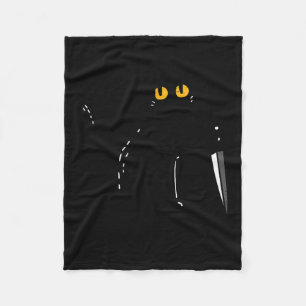 Zwarte Kat Wat Mes Grappige Moorddadige Halloween Fleece Deken