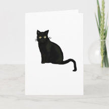 Zwarte Kat Wenskaart  Blanco Binnenkant