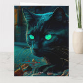 Zwarte Kat Wenskaarten Kaart (Achterkant)