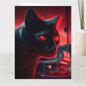 Zwarte Kat Wenskaarten Kaart (Achterkant)