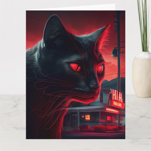 Zwarte Kat Wenskaarten Kaart (Voorkant)