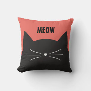 Zwarte kat, whiskers en staart kussen