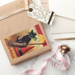  zwarte kat, Witch's kamer en Pet Rechthoekige Sticker