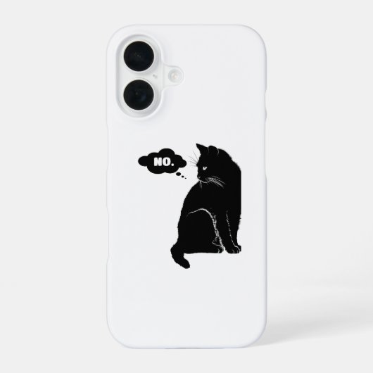 Zwarte Kat Zegt Nee – Grappige Kattenliefhebber iPhone 16 Hoesje (Achterkant)
