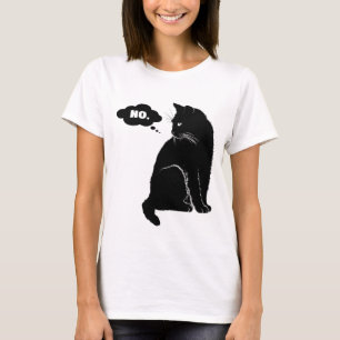Zwarte Kat Zegt Nee - Grappige Kattenmoeder Katten T-shirt