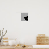 Zwarte Kat zijaanzicht Poster (Keuken)