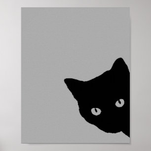 Zwarte Kat zijaanzicht Poster