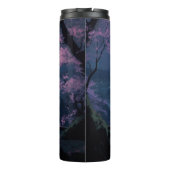 Zwarte kat zittend op meer kunst thermosbeker (Achterkant)