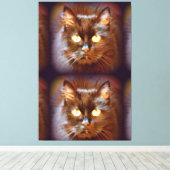 zwarte katje canvas afdruk (Insitu (Houten vloer))