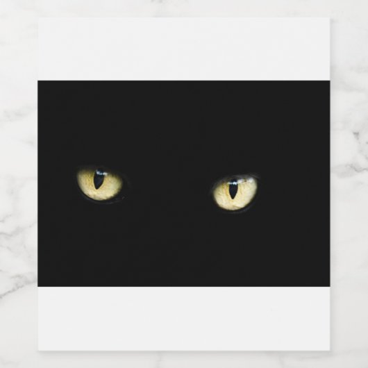 Zwarte kat's ogen wijn etiket (Enkel label)