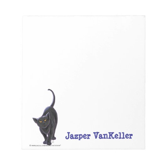 Zwarte kattebakkerij notitieblok (Voorkant)