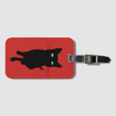 Zwarte kattekatje bagagelabel (Voorkant (horizontaal))